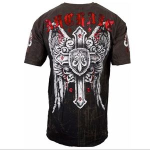 Archaic Affliction Men's T-Shirt PHENOMENON Biker Tattoo Cross